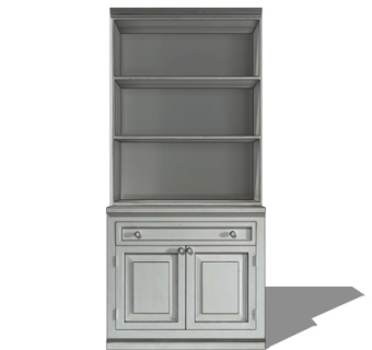 欧式实木书柜su模型