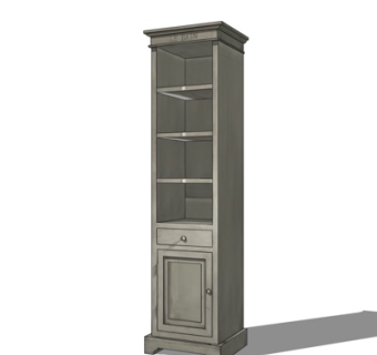 欧式实木书柜su模型