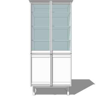 现代玻璃装饰柜su模型