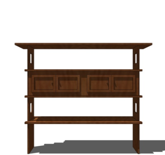 现代实木装饰柜su模型