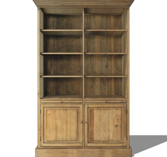 美式实木书柜su模型