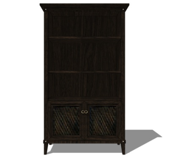 中式实木装饰柜su模型