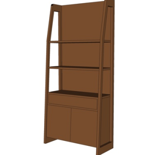 现代实木装饰柜su模型