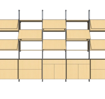 现代实木装饰架su模型