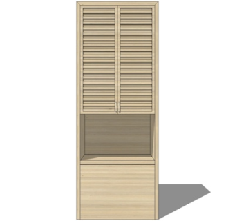 现代实木装饰架su模型