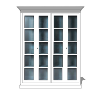 欧式玻璃餐边柜su模型