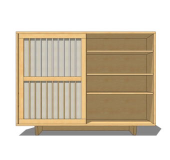 现代实木书柜su模型