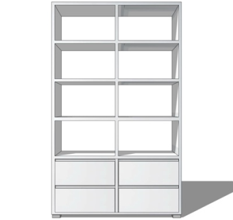 现代实木装饰柜su模型