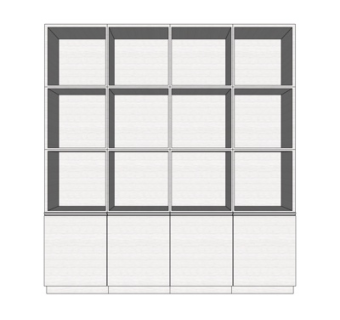 现代实木装饰柜su模型