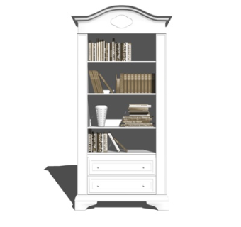 欧式实木书柜su模型