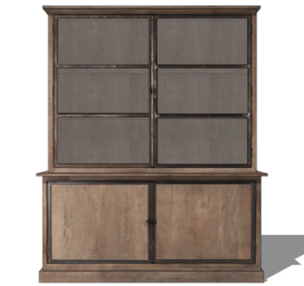 现代实木书柜su模型