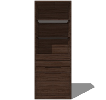 现代实木装饰柜su模型