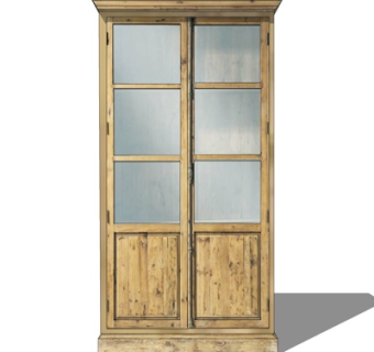 中式实木衣柜su模型