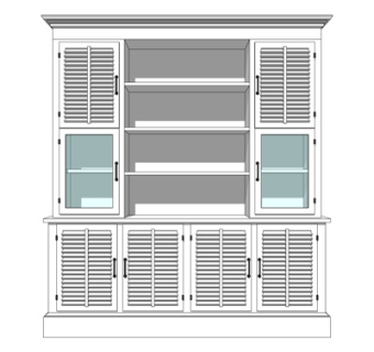 现代实木装饰柜su模型
