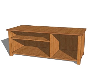 现代实木装饰柜su模型