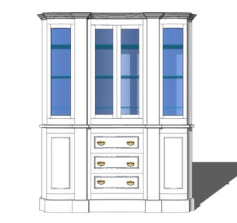 欧式实木衣柜su模型