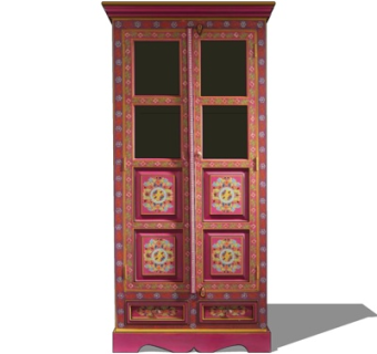 美式印花衣柜su模型