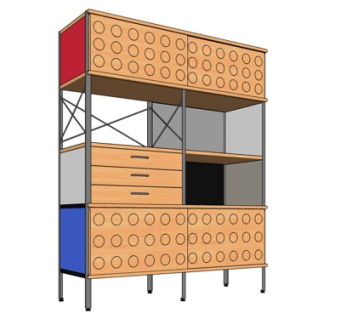 工业风实木装饰柜su模型
