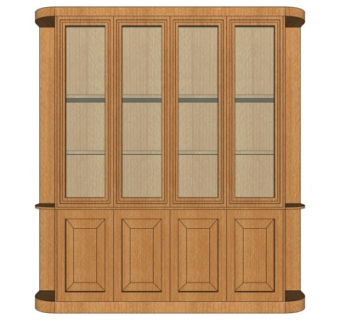 欧式实木装饰柜su模型