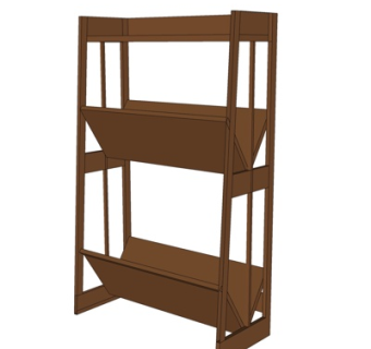 现代实木装饰架su模型