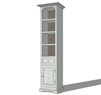 欧式实木装饰柜su模型