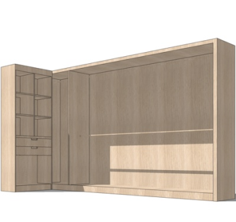 北欧原木衣柜su模型