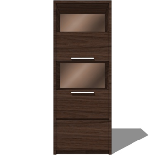 现代实木装饰柜su模型