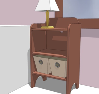 新中式实木装饰柜su模型