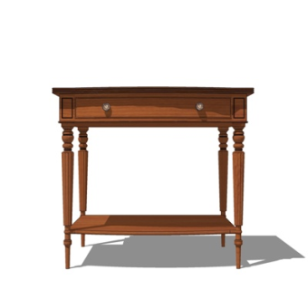 欧式实木端景台su模型