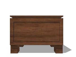 美式实木床头柜su模型