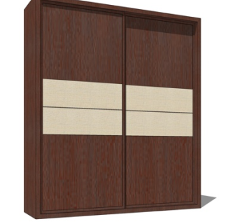 新中式衣柜su模型