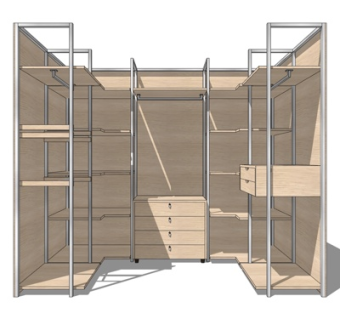 现代衣柜su模型