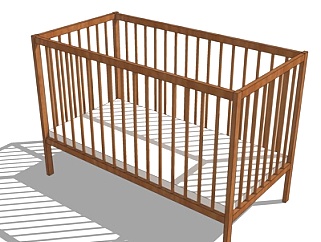 现代婴儿床su模型