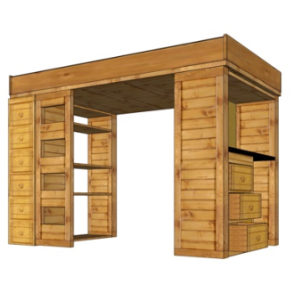 现代儿童床su模型