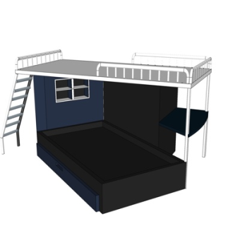 现代儿童床su模型