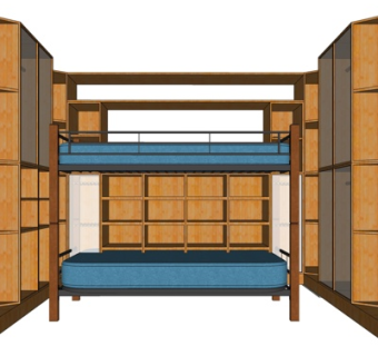 现代儿童床su模型