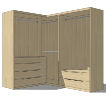 现代衣柜su模型