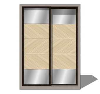 新中式衣柜su模型