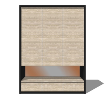 新中式衣柜su模型