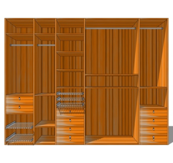 现代衣柜su模型