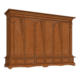 欧式衣柜su模型