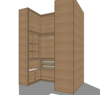 现代衣柜su模型