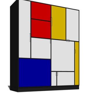 现代衣柜su模型