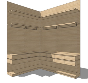 现代衣柜su模型