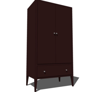 新中式衣柜su模型