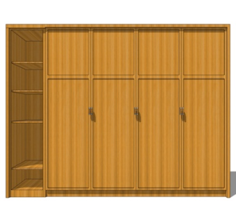 新中式衣柜su模型