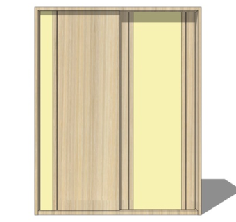 新中式衣柜su模型