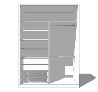 现代衣柜su模型