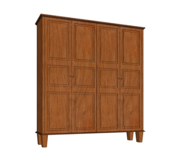 新中式衣柜su模型