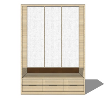 新中式衣柜su模型